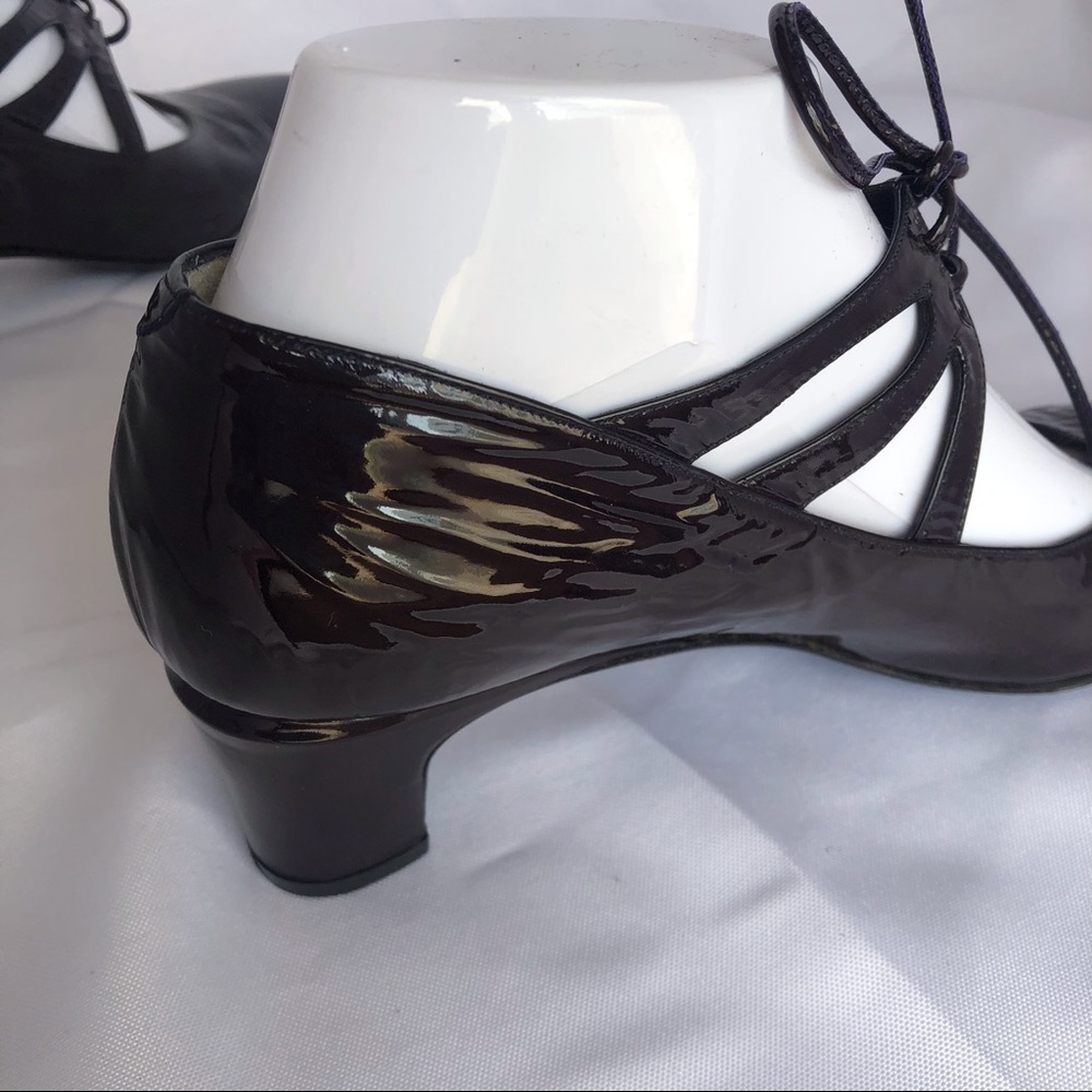 Ombeline black cherry patent leather Cuban heels - Picture 8 of 13
